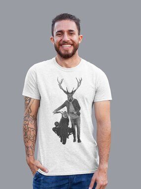 Biker Deer T-Shirt 🦌🏍️ | Retro Motorcycle Animal Graphic Tee